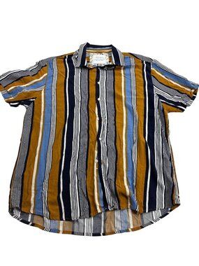 Denim & Flower Ricky Singh Mens Button-Up Shirt L Multicolor Stripe